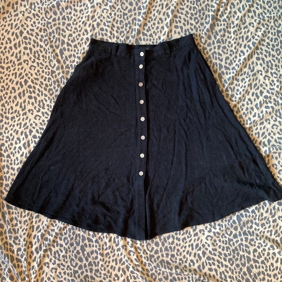 Frank and Oak black linen blend midi skirt L/XL - Picture 5 of 5